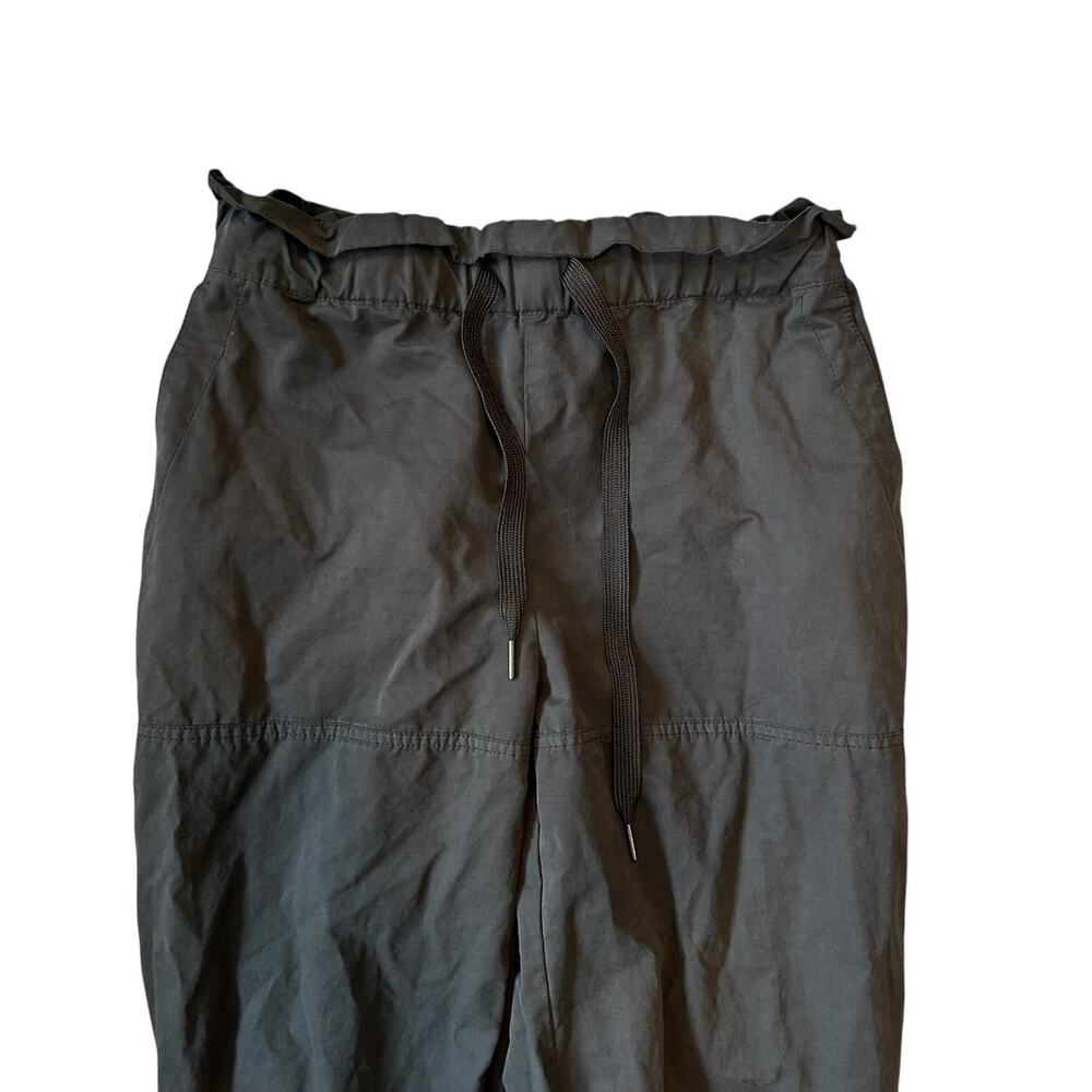 Urban Outfitters Black Ruffle Waist Joggers Sz M Clean Girl Minimalist - Picture 6 of 16